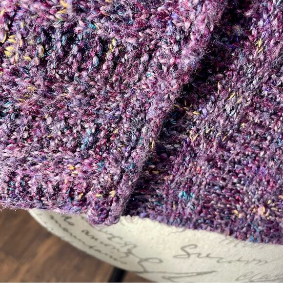 Habitat I Clothes to Live In Purple Marled Knit Scoop Neckline Sweater Sz Small - Picture 9 of 11